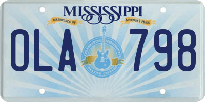 MS license plate OLA798