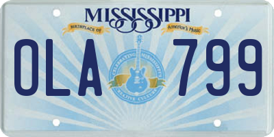 MS license plate OLA799