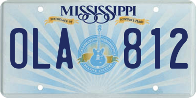 MS license plate OLA812
