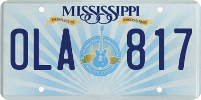 MS license plate OLA817