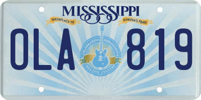 MS license plate OLA819