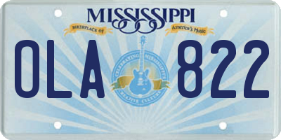 MS license plate OLA822