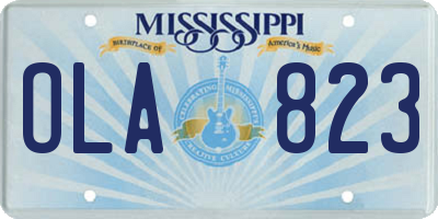 MS license plate OLA823