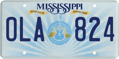 MS license plate OLA824