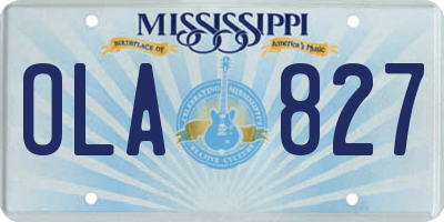 MS license plate OLA827