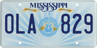 MS license plate OLA829