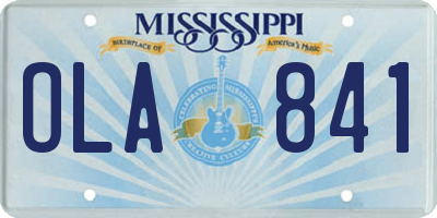 MS license plate OLA841