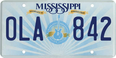 MS license plate OLA842