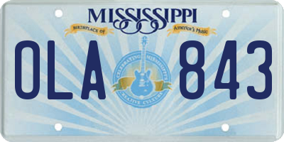 MS license plate OLA843