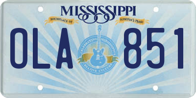 MS license plate OLA851
