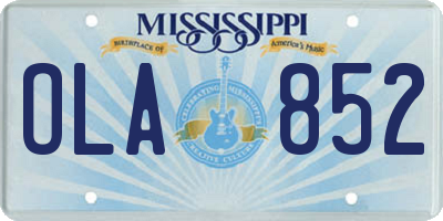MS license plate OLA852