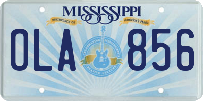 MS license plate OLA856