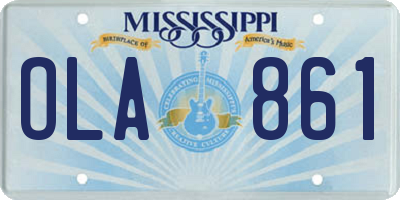 MS license plate OLA861