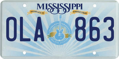 MS license plate OLA863