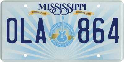 MS license plate OLA864
