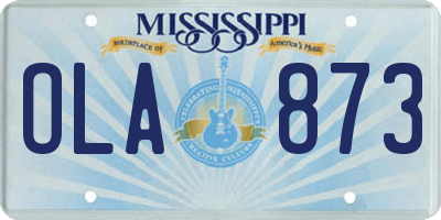 MS license plate OLA873