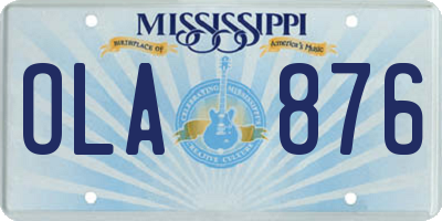 MS license plate OLA876