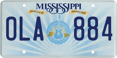 MS license plate OLA884