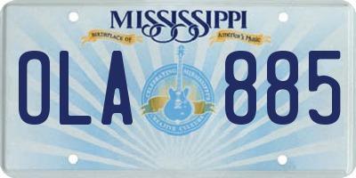 MS license plate OLA885