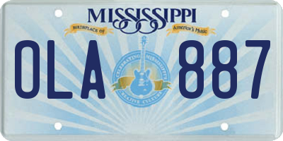 MS license plate OLA887