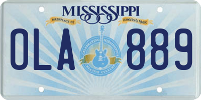 MS license plate OLA889