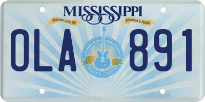 MS license plate OLA891