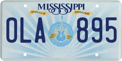 MS license plate OLA895