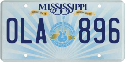 MS license plate OLA896