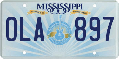 MS license plate OLA897