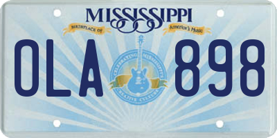 MS license plate OLA898