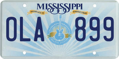 MS license plate OLA899