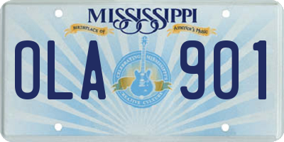 MS license plate OLA901