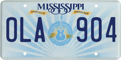 MS license plate OLA904
