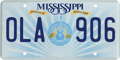 MS license plate OLA906