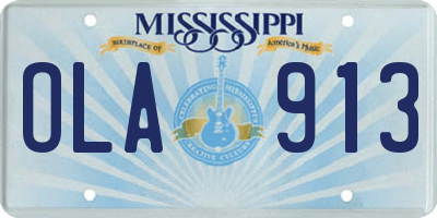 MS license plate OLA913