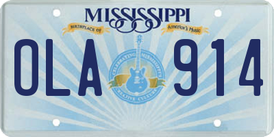 MS license plate OLA914