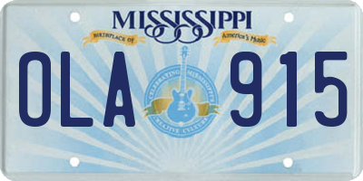 MS license plate OLA915