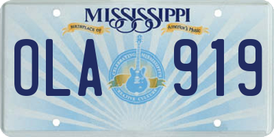 MS license plate OLA919