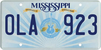 MS license plate OLA923