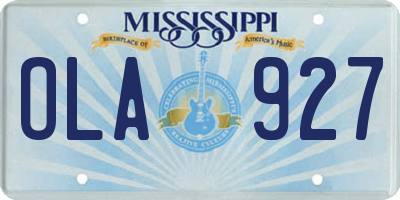 MS license plate OLA927