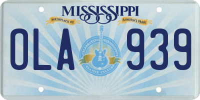 MS license plate OLA939