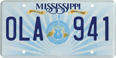 MS license plate OLA941