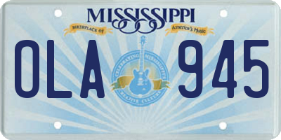 MS license plate OLA945