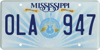 MS license plate OLA947