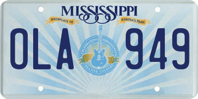 MS license plate OLA949