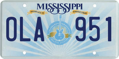 MS license plate OLA951