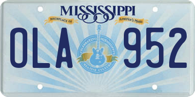 MS license plate OLA952