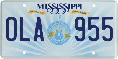 MS license plate OLA955