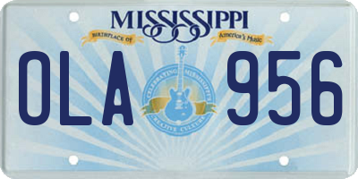 MS license plate OLA956
