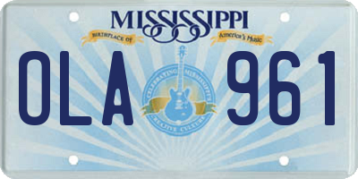 MS license plate OLA961